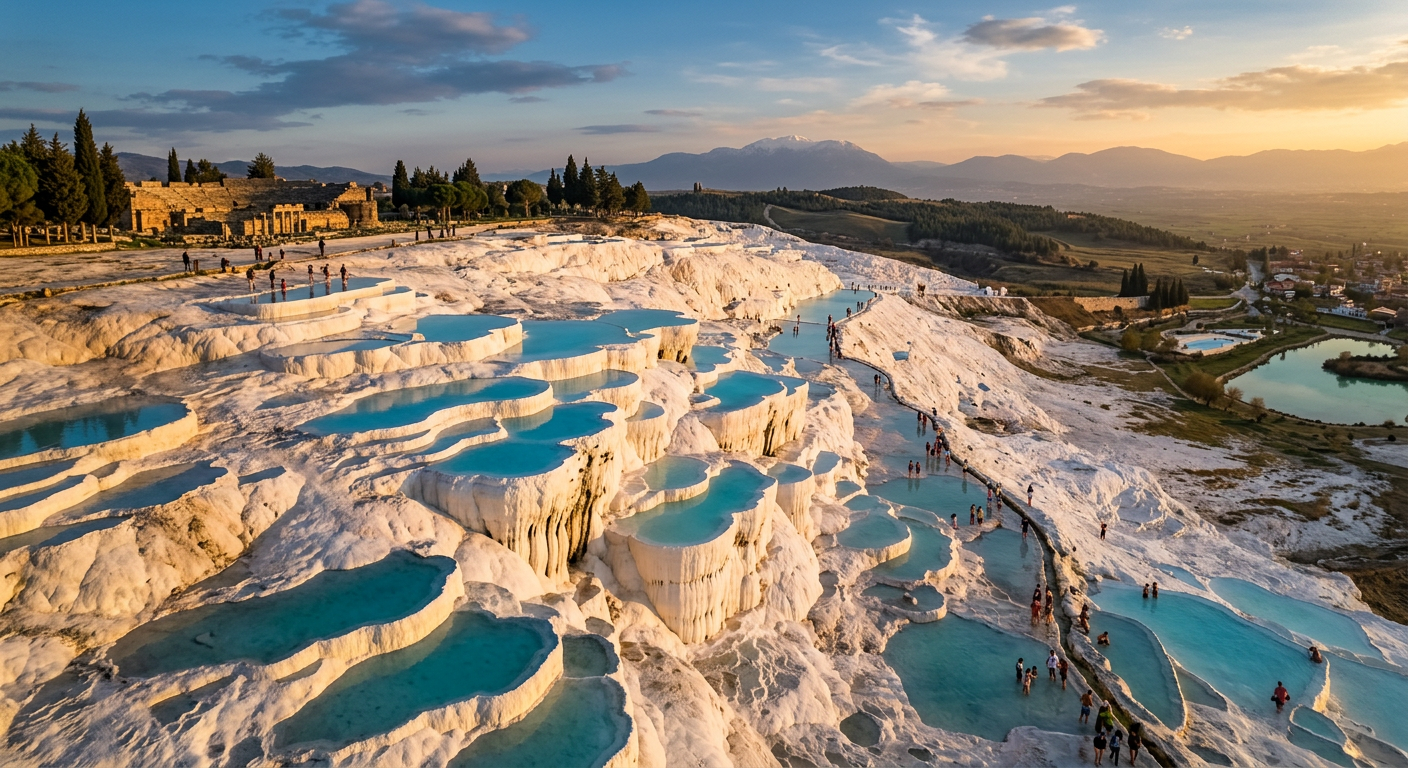 Pamukkale Travertenleri - VIP Transfer Denizli ile UNESCO Dünya Mirası beyaz travertenlere ulaşım